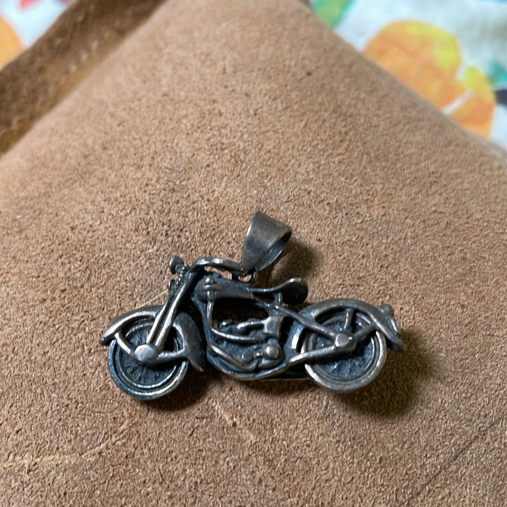 Sterling silver motorcycle charm